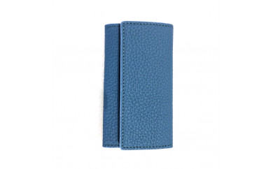 豊岡財布 三つ折りキーケース ドイツ製高級皮革使用 ジーンブルー