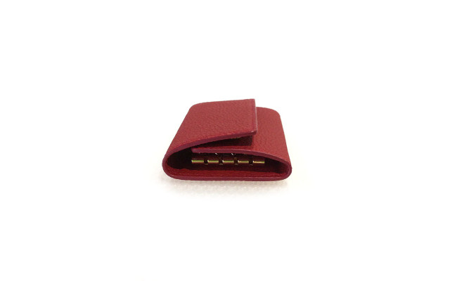 豊岡財布 三つ折りキーケース ドイツ製高級皮革使用 レッド